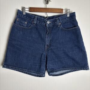 Vintage Levi’s Mom Jean Shorts Size 12 Dark Wash High Waist Retro Y2K Cotton